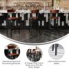 Flash Furniture Wright Set of 2 Commercial Barstools – Walnut Wood Boomerang Back – Black Vinyl Seat – 500 LB. Capacity Black Steel Frame – Integrated Footrest(Walnut)