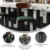Flash Furniture Wright Set of 2 Commercial Barstools – Walnut Wood Boomerang Back – Black Vinyl Seat – 500 LB. Capacity Black Steel Frame – Integrated Footrest(Walnut Wood Back/Green Vinyl Seat)
