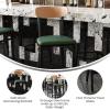 Flash Furniture Wright Set of 2 Commercial Barstools – Walnut Wood Boomerang Back – Black Vinyl Seat – 500 LB. Capacity Black Steel Frame – Integrated Footrest(Natural Birch Wood Back/Green Vinyl Seat)