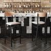 Flash Furniture Wright Set of 2 Commercial Barstools – Walnut Wood Boomerang Back – Black Vinyl Seat – 500 LB. Capacity Black Steel Frame – Integrated Footrest(Natural Birch Wood Back/Gray Vinyl Seat)