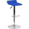 Flash Furniture Carmel Series 24″ High Transitional Walnut Counter Height Stool with Nail Trim in Black LeatherSoft(Blue)
