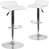 Flash Furniture Carmel Series 24″ High Transitional Walnut Counter Height Stool with Nail Trim in Black LeatherSoft(White)