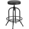 Flash Furniture Carrington 30” Barstool with Swivel Lift Black LeatherSoft Seat(Set of 1)