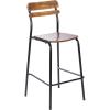 Flash Furniture Cyprus Commercial Grade Wood Bar Stool, Metal Frame, Solid Wood Seat and Back, Floor Glides, White/Antique White(Antique Copper)
