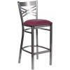 Burgundy Vinyl Seat/Clear Coated Metal Frame