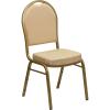 Beige Patterned Fabric/Gold Frame