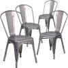 Flash Furniture Lincoln Clear Coated Metal Indoor Stackable Chair(Set of 4)