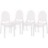 Flash Furniture Set of 4 Extra Wide Resin Ghost Chairs with 700 LB. Weight Capacity – Clear Kitchen and Dining Room Chair – Acrylic Event Chair for Indoor/Outdoor Use
