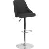 Flash Furniture Trieste Contemporary Adjustable Height Barstool in Black Fabric(Black Fabric)