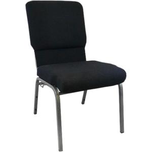 Flash Furniture Advantage Mixed Tan Church Chairs 18.5 in. Wide(Black Fabric/Silver Vein Frame)
