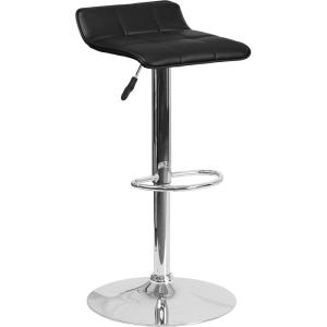 Flash Furniture Carmel Series 24″ High Transitional Walnut Counter Height Stool with Nail Trim in Black LeatherSoft(Black)