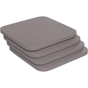 Flash Furniture Perry Set of 4 Poly Resin Wood Seat – Gray Polystyrene – Rounded Edges for Comfort – For Colorful Metal Chairs and Stools – Indoor/Outdoor(Gray)