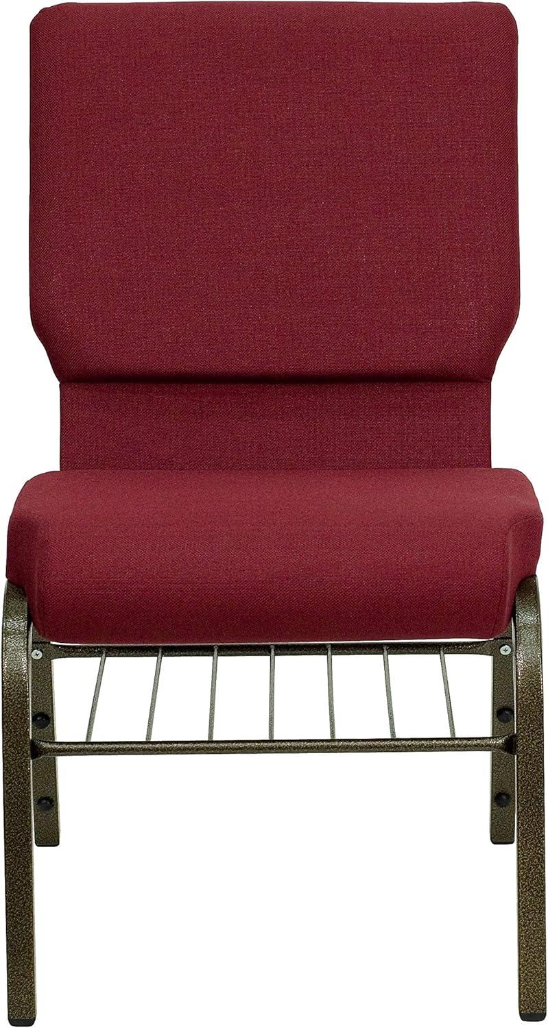image:imageFlash Furniture 4 Pack HERCULES Series 185W Church Chair in Black Fabric with Book Rack Silver Vein FrameBurgundy FabricGold Vein Frame