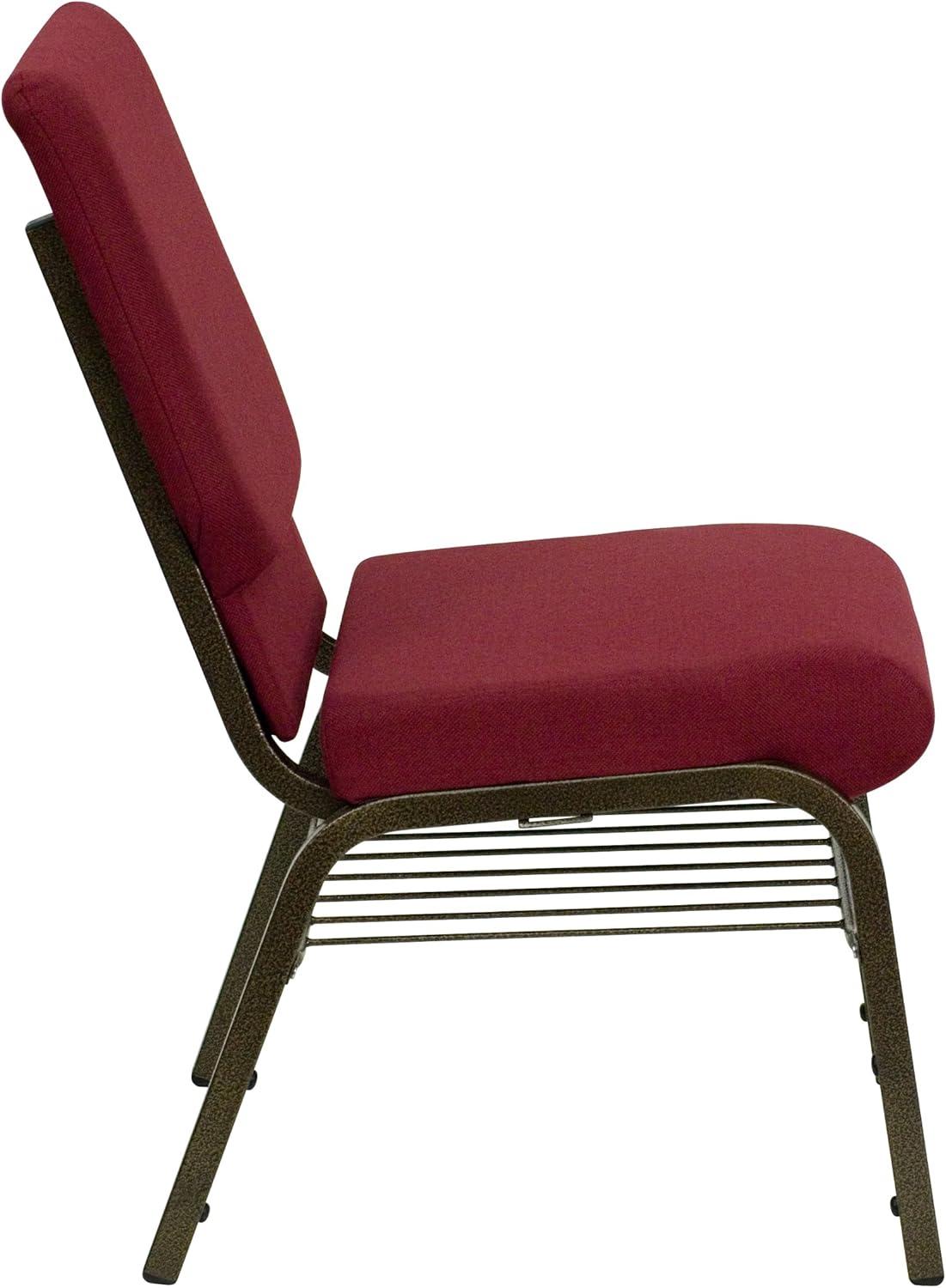 image:imageFlash Furniture 4 Pack HERCULES Series 185W Church Chair in Black Fabric with Book Rack Silver Vein FrameBurgundy FabricGold Vein Frame