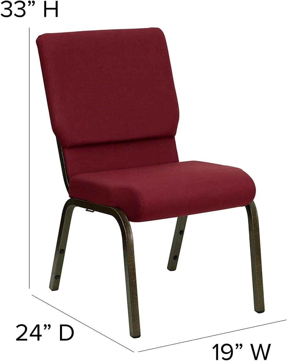 image:imageFlash Furniture 4 Pack HERCULES Series 185W Stacking Church Chair in Black Fabric Silver Vein FrameBurgundy FabricGold Vein Frame