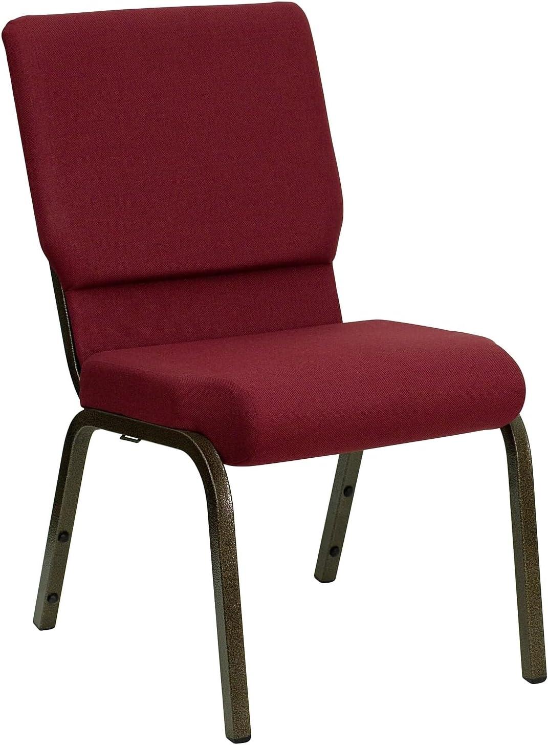 image:imageFlash Furniture 4 Pack HERCULES Series 185W Stacking Church Chair in Black Fabric Silver Vein FrameBurgundy FabricGold Vein Frame