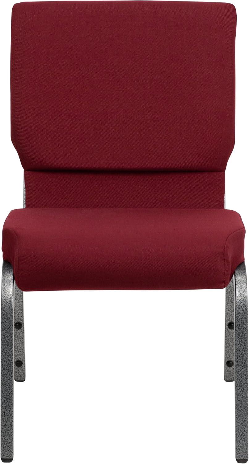 image:imageFlash Furniture 4 Pack HERCULES Series 185W Stacking Church Chair in Black Fabric Silver Vein FrameBurgundy FabricSilver Vein Frame