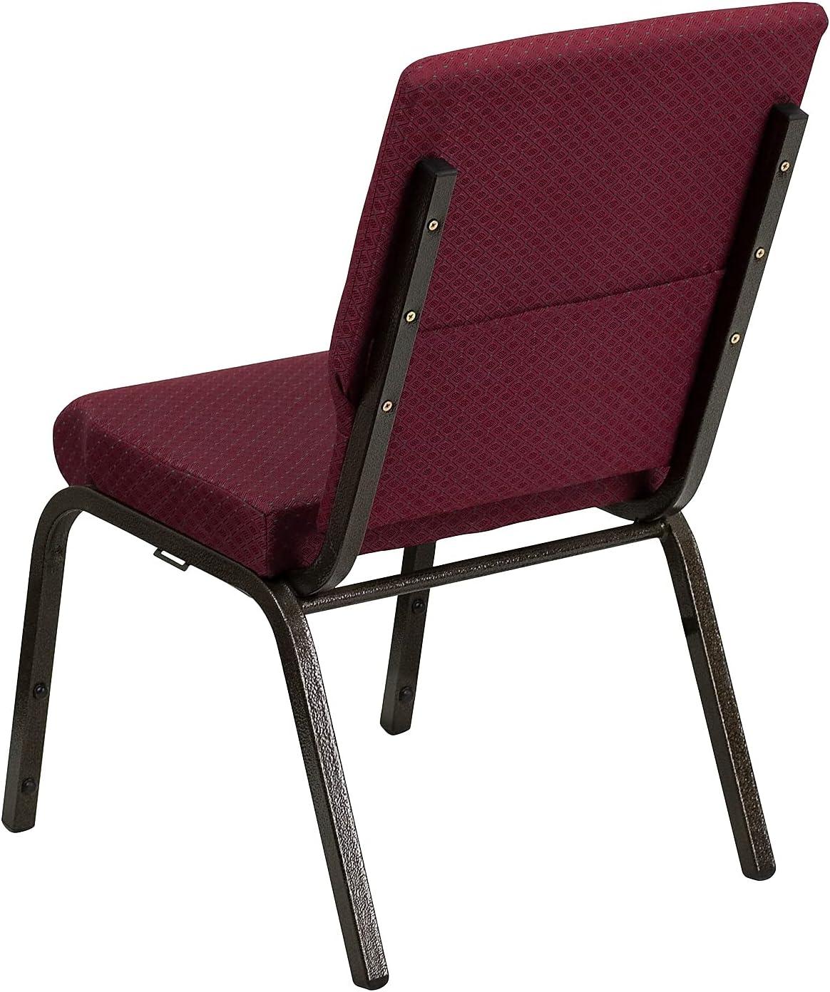 image:imageFlash Furniture 4 Pack HERCULES Series 185W Stacking Church Chair in Black Fabric Silver Vein FrameBurgundy Patterned FabricGold Vein Frame