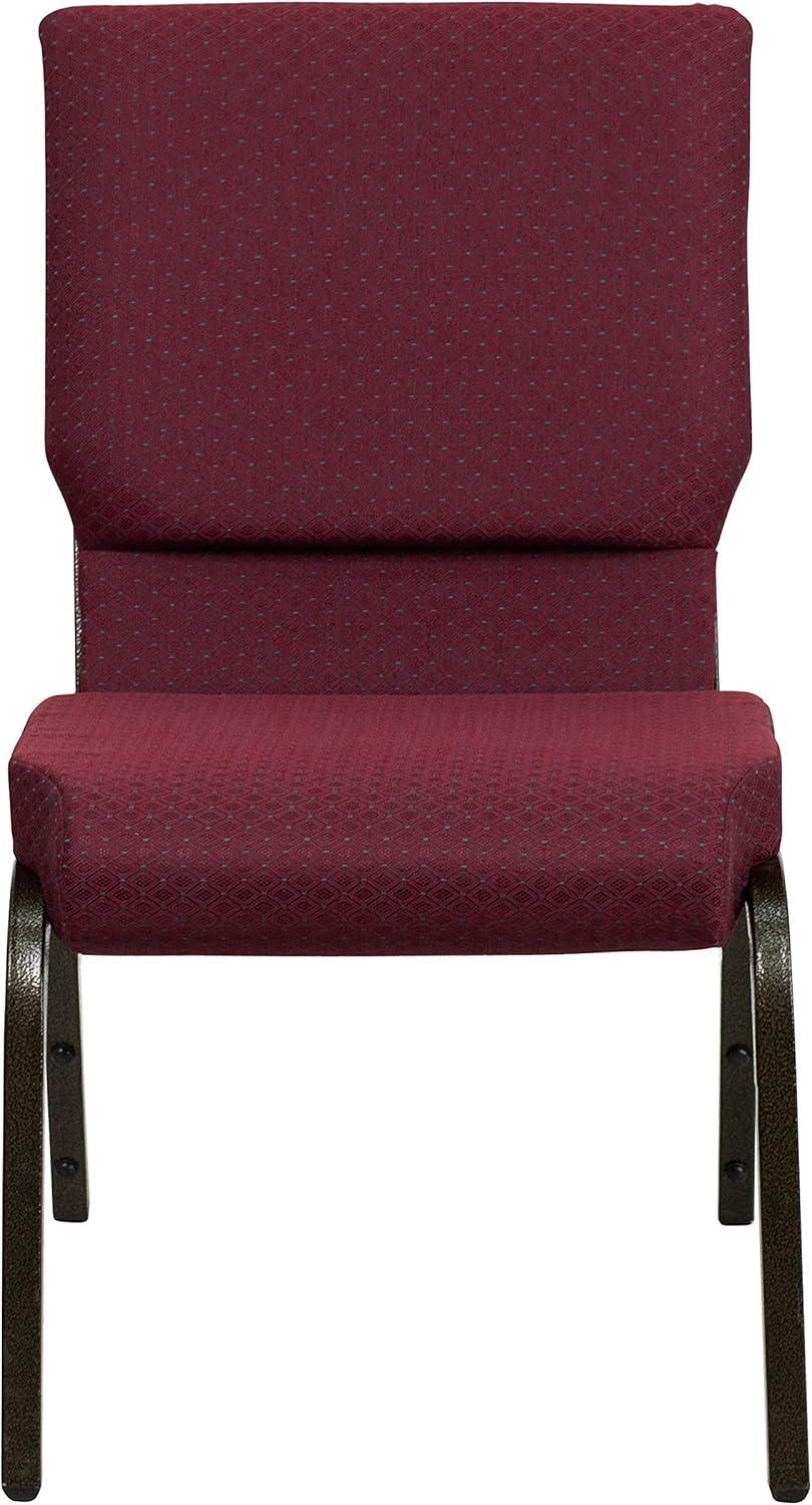 image:imageFlash Furniture 4 Pack HERCULES Series 185W Stacking Church Chair in Black Fabric Silver Vein FrameBurgundy Patterned FabricGold Vein Frame
