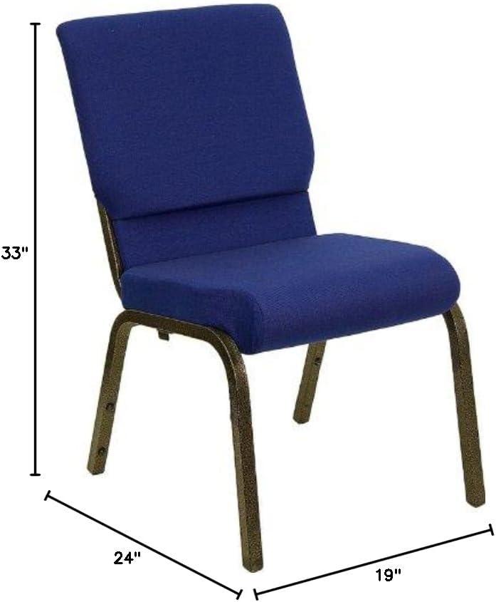 image:imageFlash Furniture 4 Pack HERCULES Series 185W Stacking Church Chair in Black Fabric Silver Vein FrameNavy Blue FabricGold Vein Frame