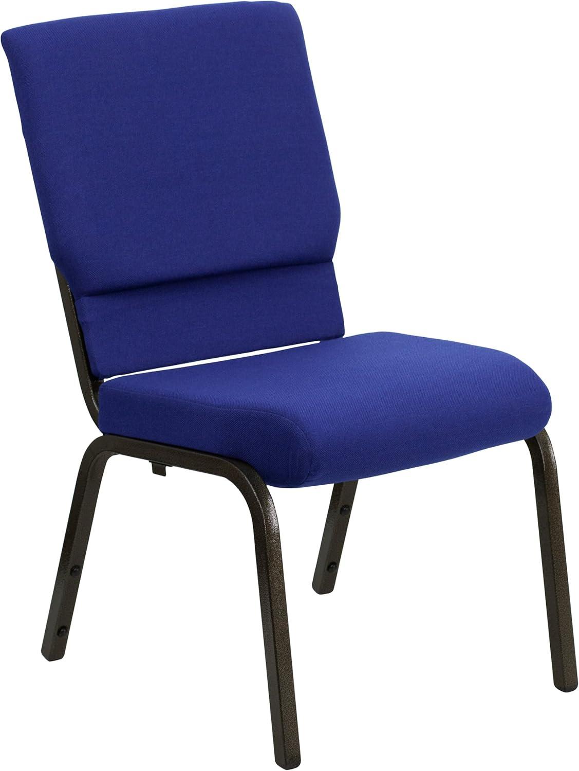 image:imageFlash Furniture 4 Pack HERCULES Series 185W Stacking Church Chair in Black Fabric Silver Vein FrameNavy Blue FabricGold Vein Frame