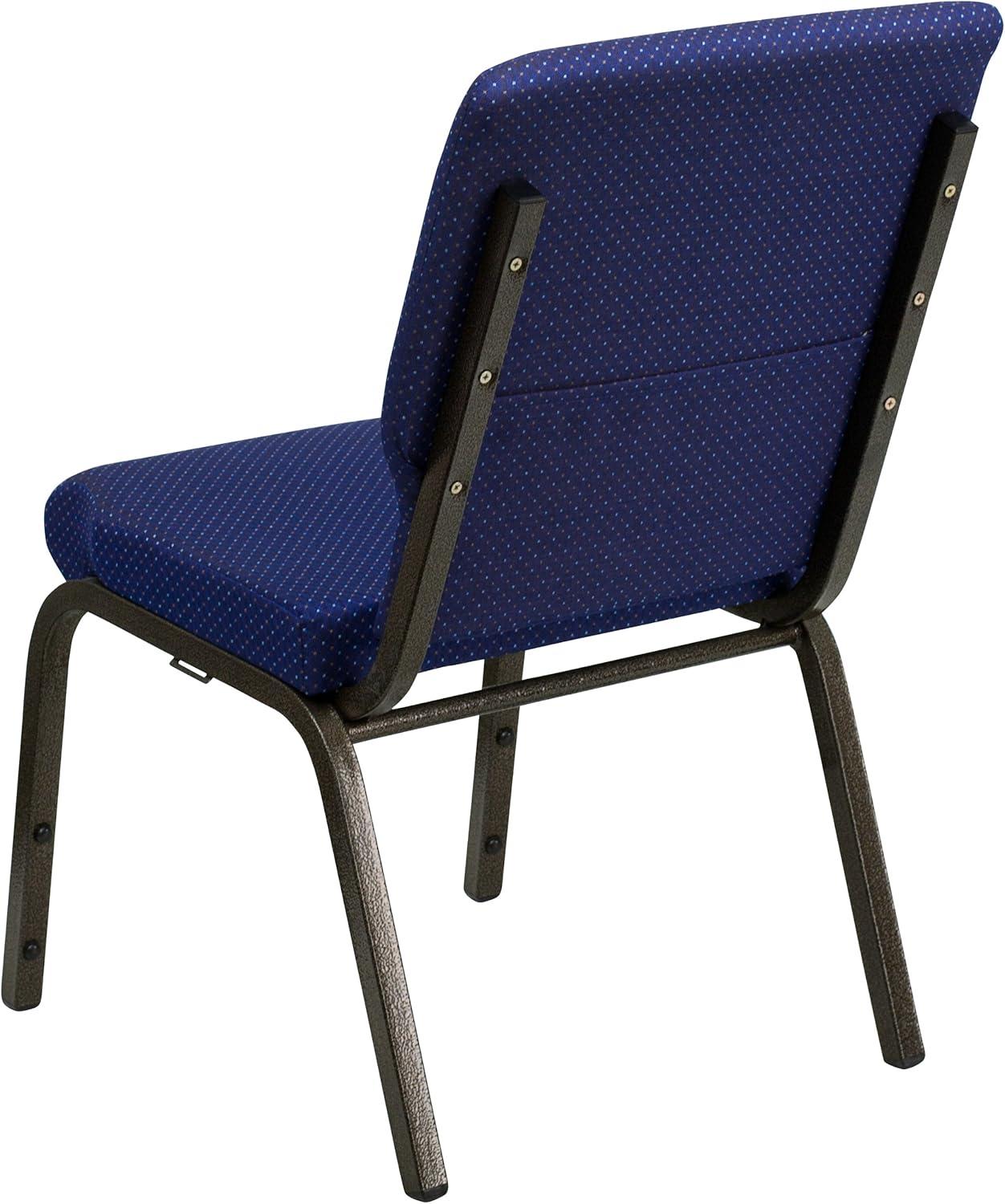 image:imageFlash Furniture 4 Pack HERCULES Series 185W Stacking Church Chair in Black Fabric Silver Vein FrameNavy Blue Patterned FabricGold Vein Frame