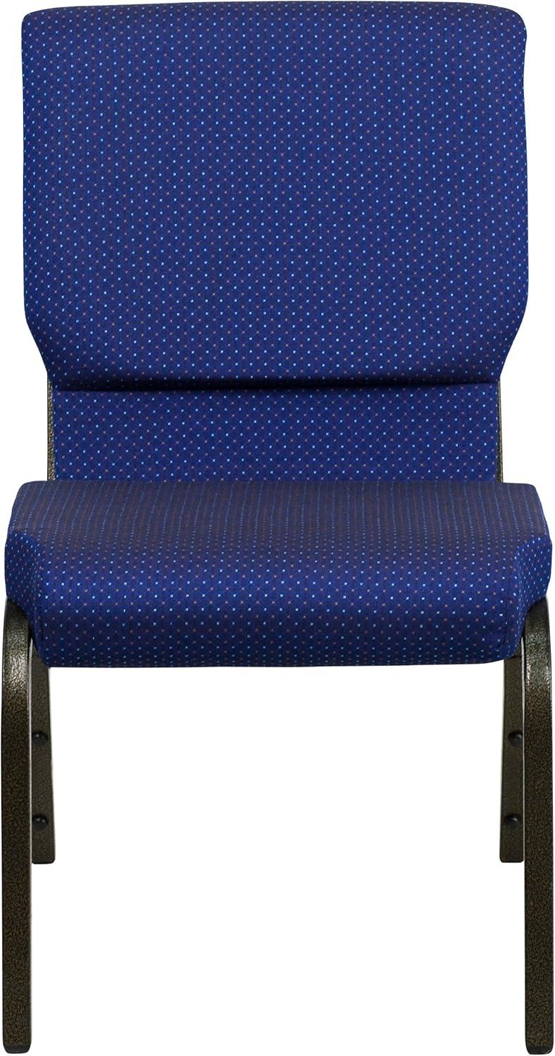 image:imageFlash Furniture 4 Pack HERCULES Series 185W Stacking Church Chair in Black Fabric Silver Vein FrameNavy Blue Patterned FabricGold Vein Frame