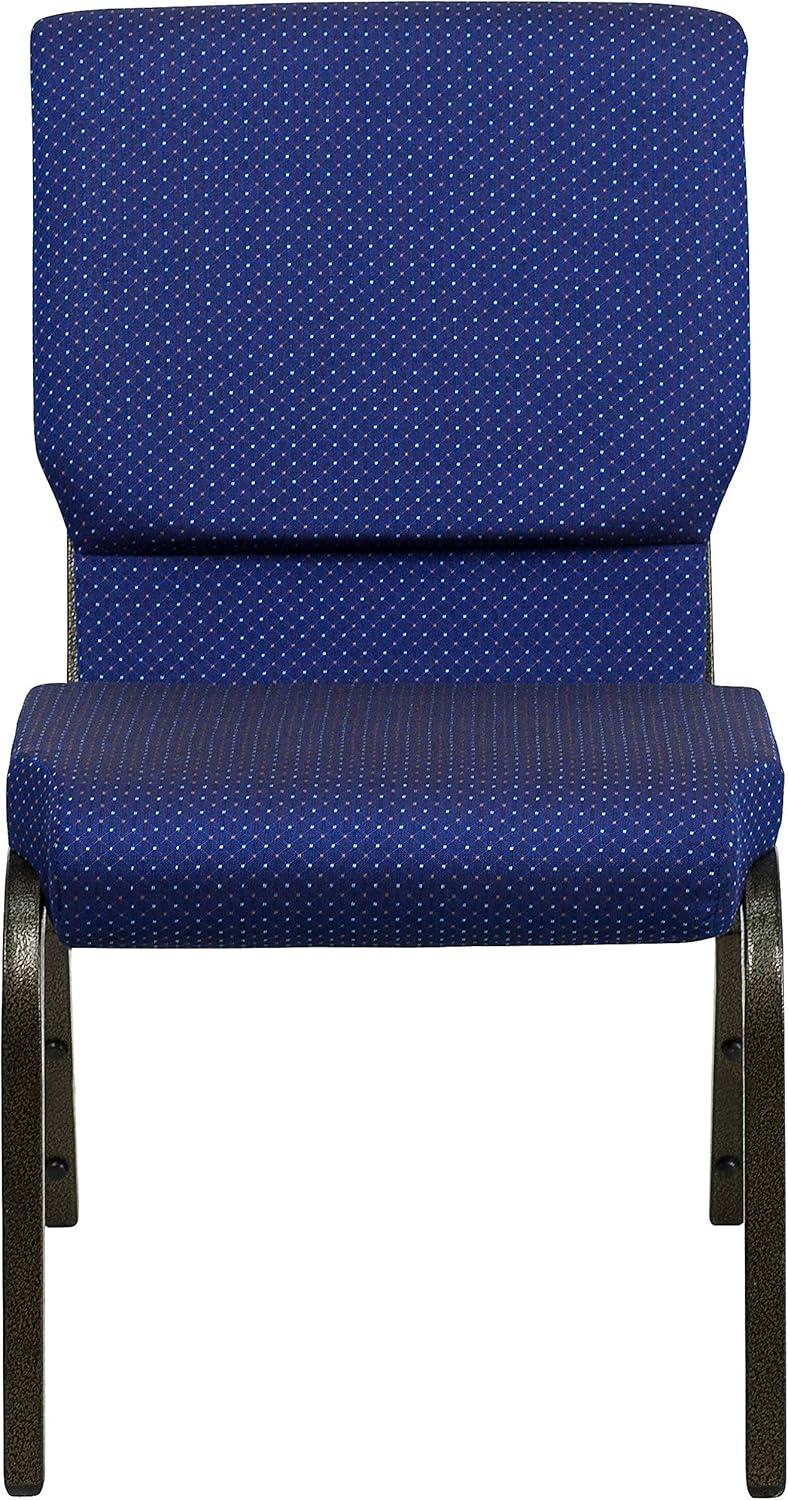 image:imageFlash Furniture 4 Pack HERCULES Series 185W Stacking Church Chair in Black Fabric Silver Vein FrameNavy Blue Patterned FabricGold Vein Frame