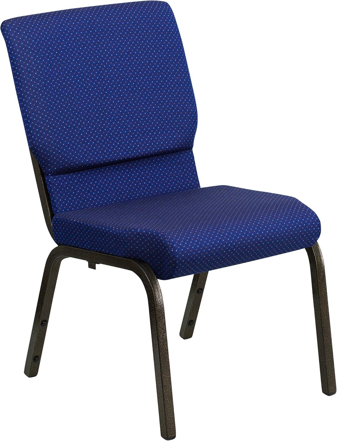 image:imageFlash Furniture 4 Pack HERCULES Series 185W Stacking Church Chair in Black Fabric Silver Vein FrameNavy Blue Patterned FabricGold Vein Frame