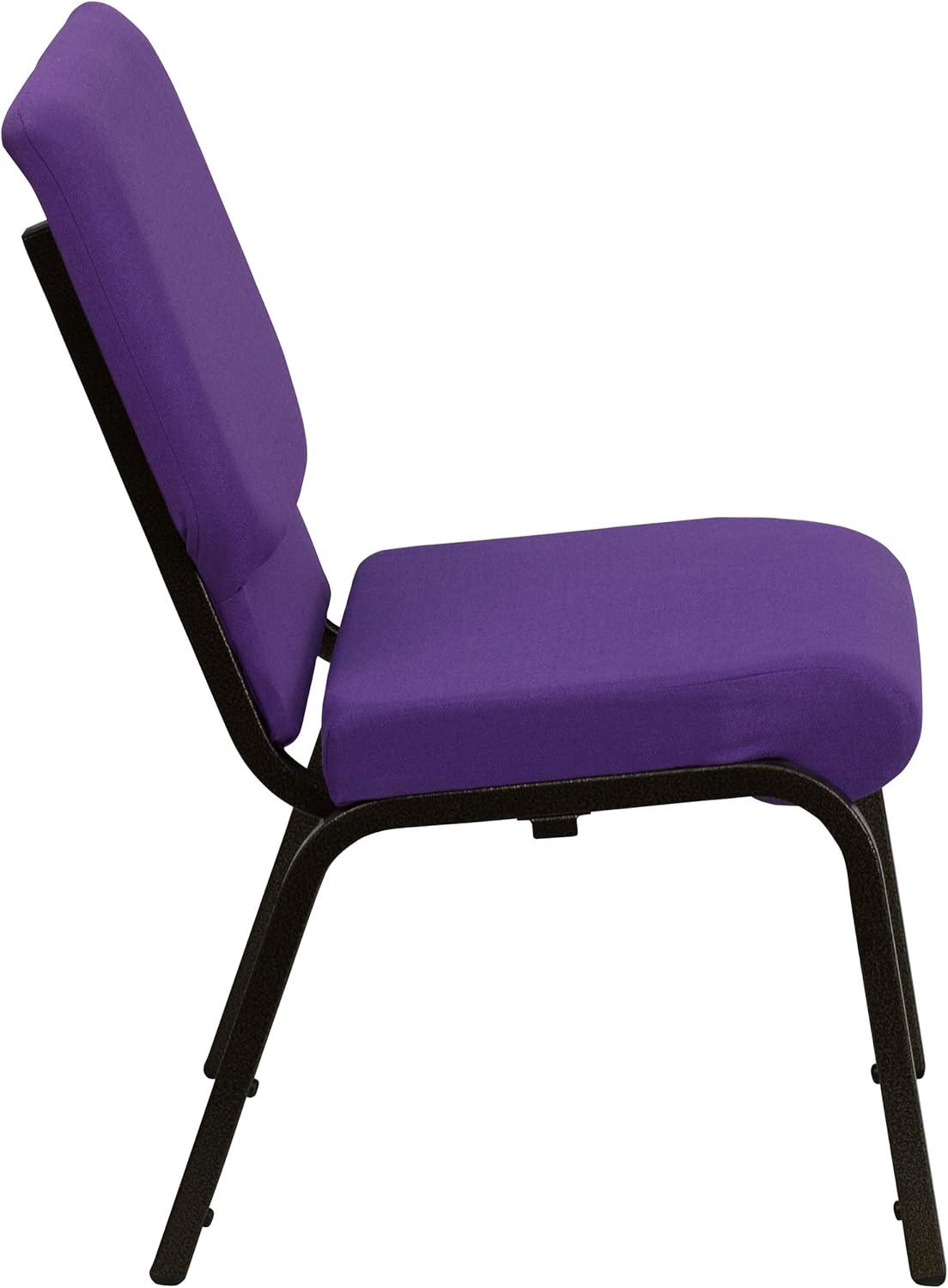 image:imageFlash Furniture 4 Pack HERCULES Series 185W Stacking Church Chair in Black Fabric Silver Vein FramePurple FabricGold Vein Frame