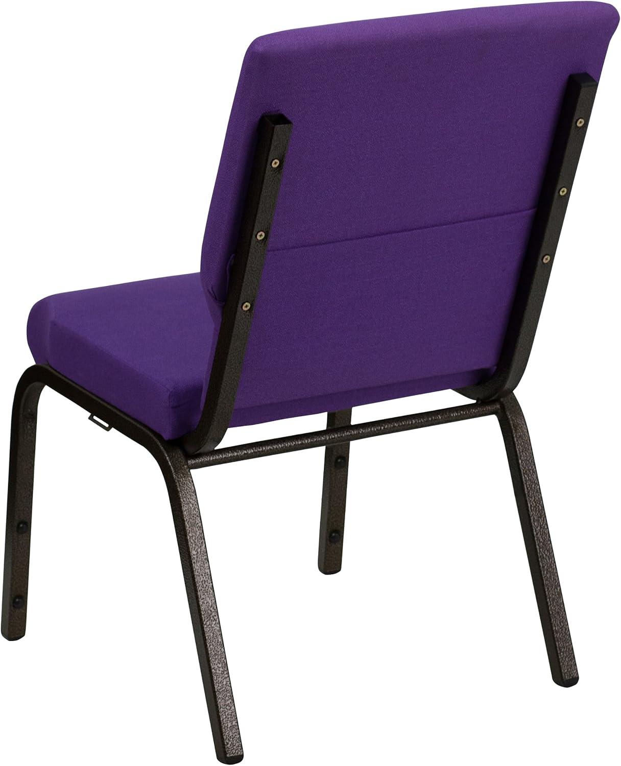 image:imageFlash Furniture 4 Pack HERCULES Series 185W Stacking Church Chair in Black Fabric Silver Vein FramePurple FabricGold Vein Frame
