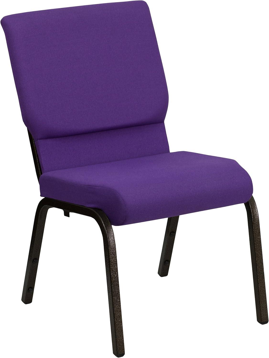 image:imageFlash Furniture 4 Pack HERCULES Series 185W Stacking Church Chair in Black Fabric Silver Vein FramePurple FabricGold Vein Frame