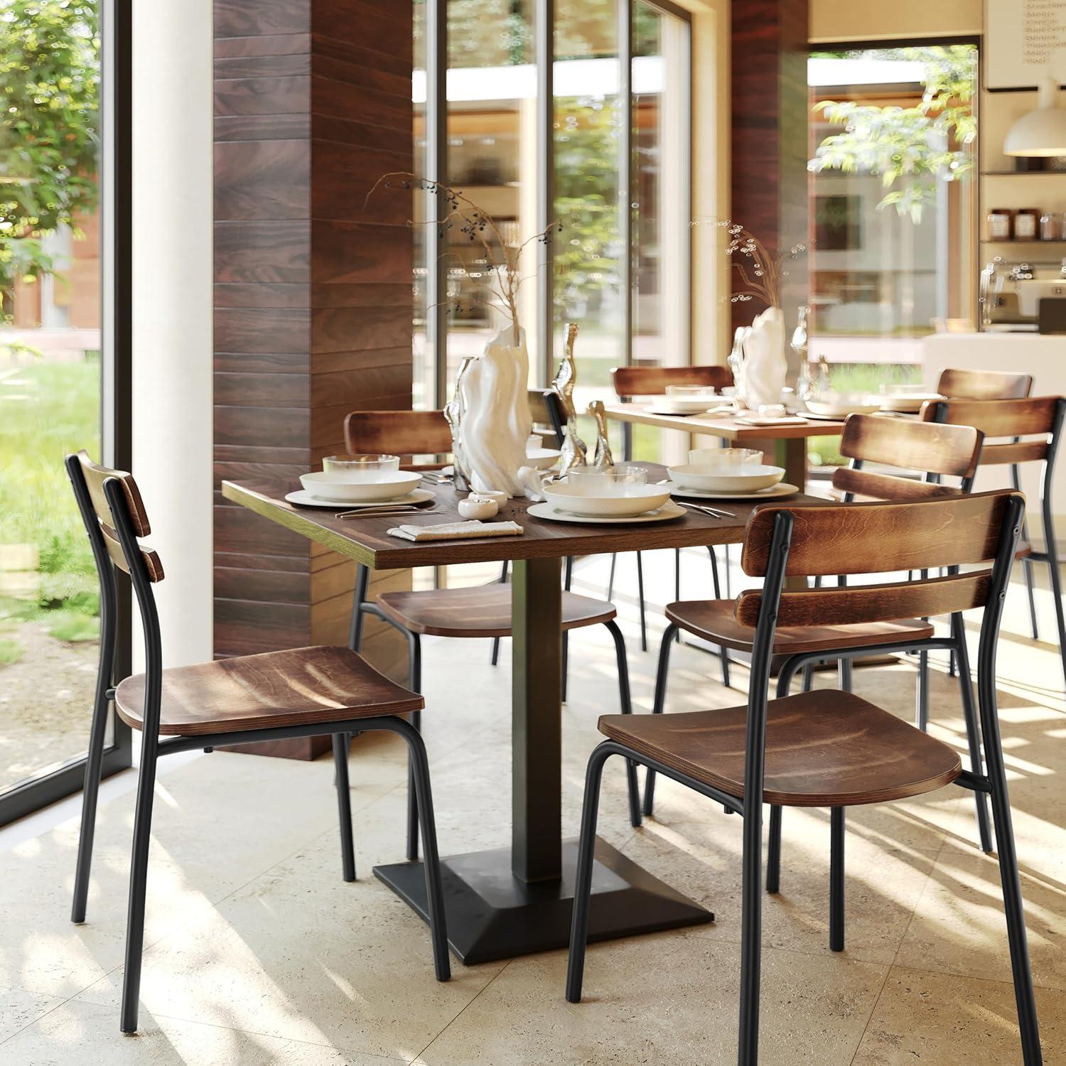 image:imageFlash Furniture Cyprus Commercial Grade Wood Dining Chair Metal Frame Solid Wood Seat and Back Floor Glides Set of 2 WhiteAntique WhiteAntique Copper