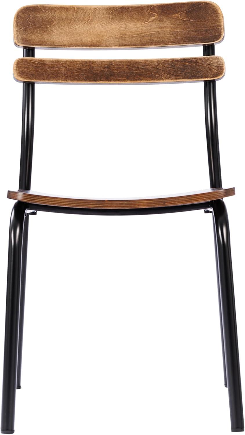 image:imageFlash Furniture Cyprus Commercial Grade Wood Dining Chair Metal Frame Solid Wood Seat and Back Floor Glides Set of 2 WhiteAntique WhiteAntique Copper