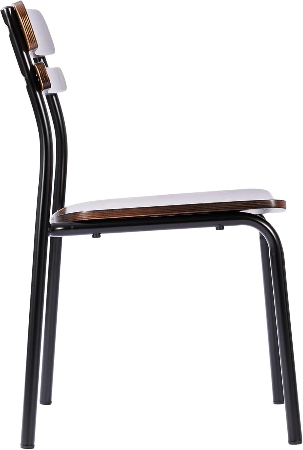 image:imageFlash Furniture Cyprus Commercial Grade Wood Dining Chair Metal Frame Solid Wood Seat and Back Floor Glides Set of 2 WhiteAntique WhiteAntique Copper