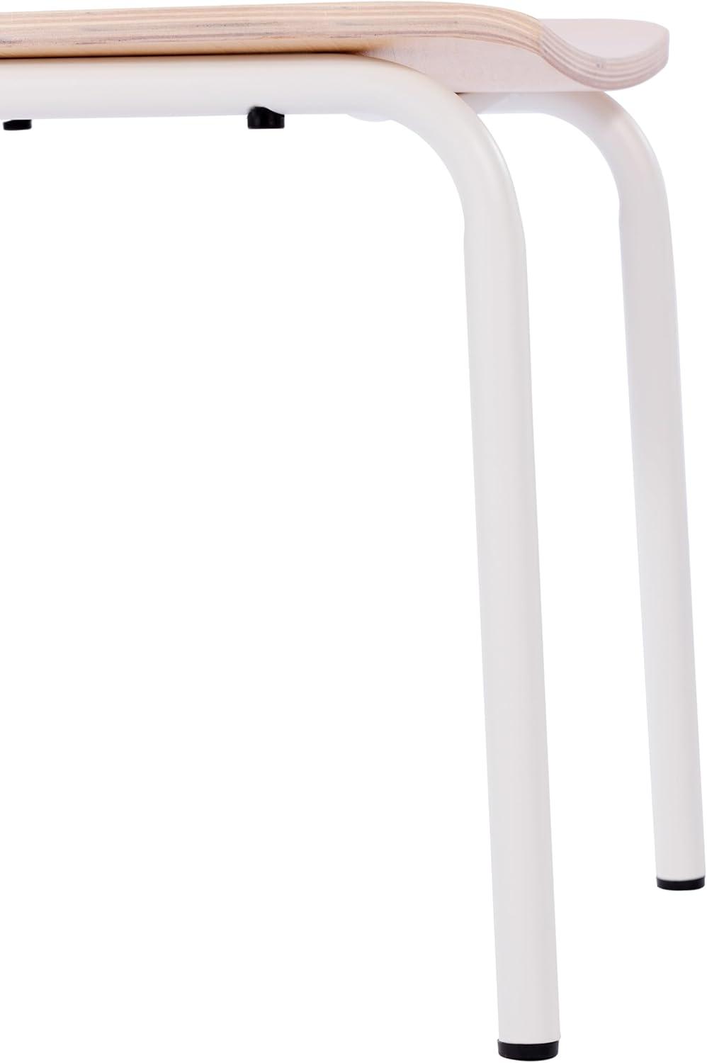image:imageFlash Furniture Cyprus Commercial Grade Wood Dining Chair Metal Frame Solid Wood Seat and Back Floor Glides Set of 2 WhiteAntique WhiteAntique White