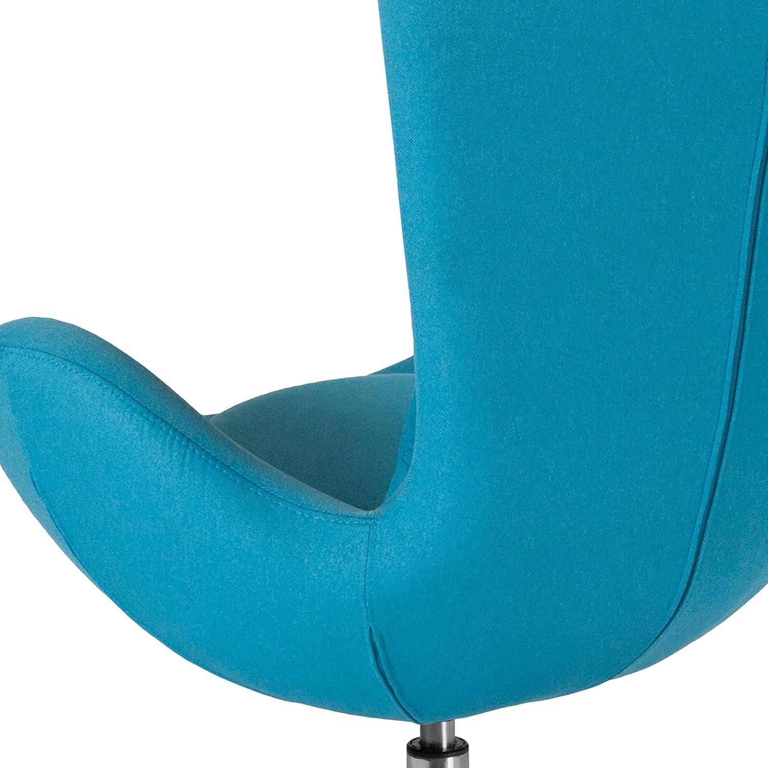 image:imageFlash Furniture Egg Series White LeatherSoft Side Reception ChairAqua Fabric