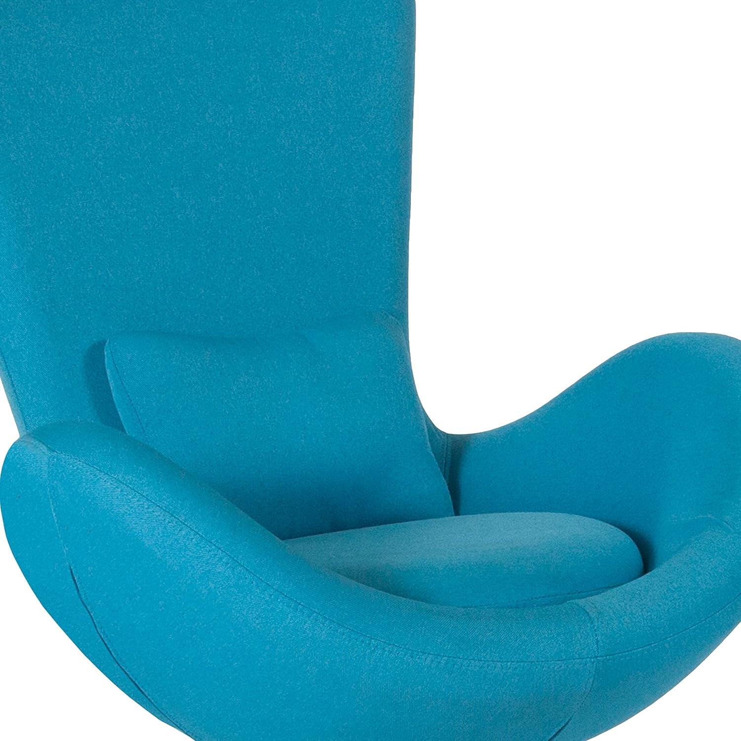 image:imageFlash Furniture Egg Series White LeatherSoft Side Reception ChairAqua Fabric