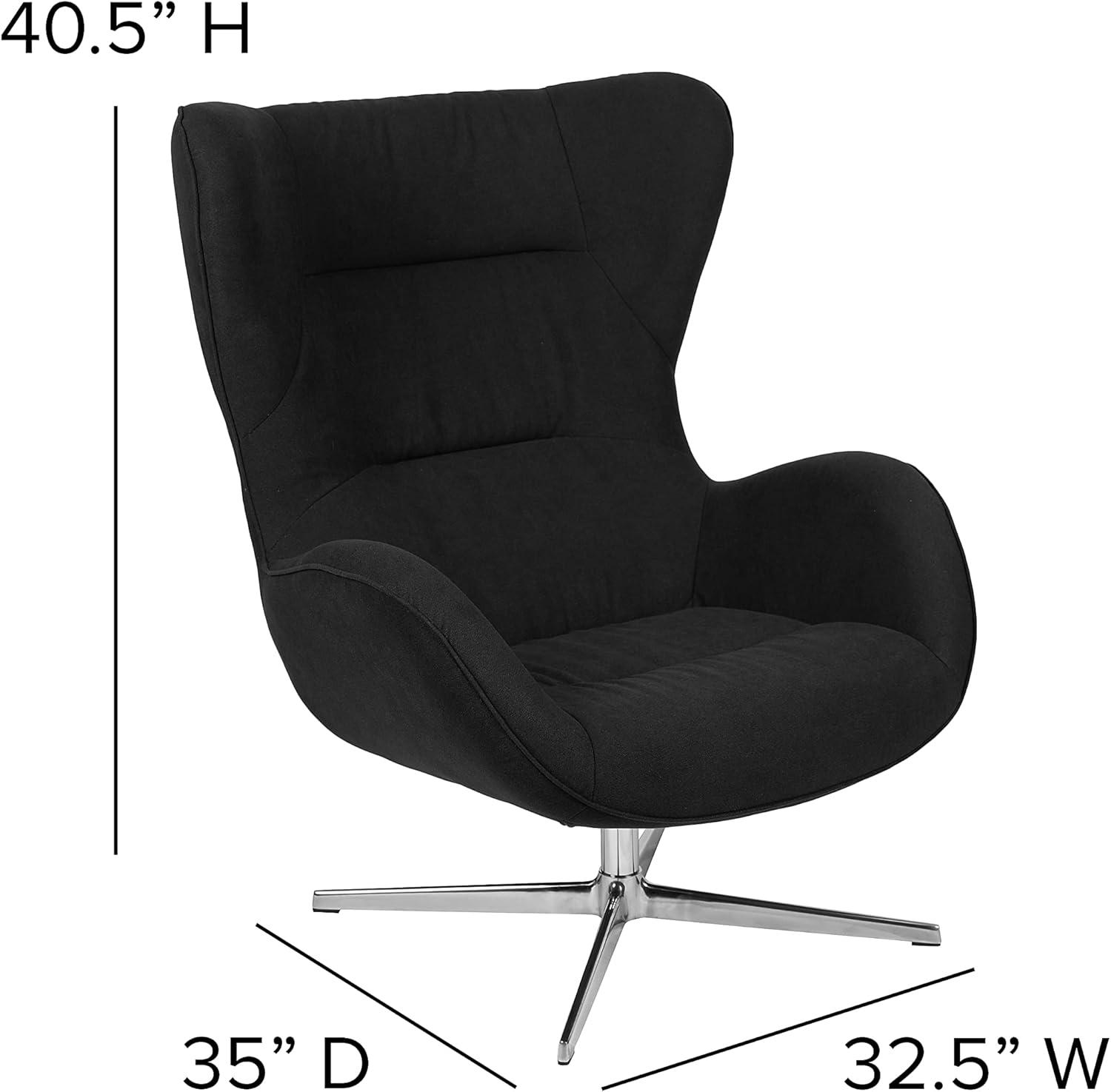 image:imageFlash Furniture Egg Series White LeatherSoft Side Reception ChairBlack Fabric