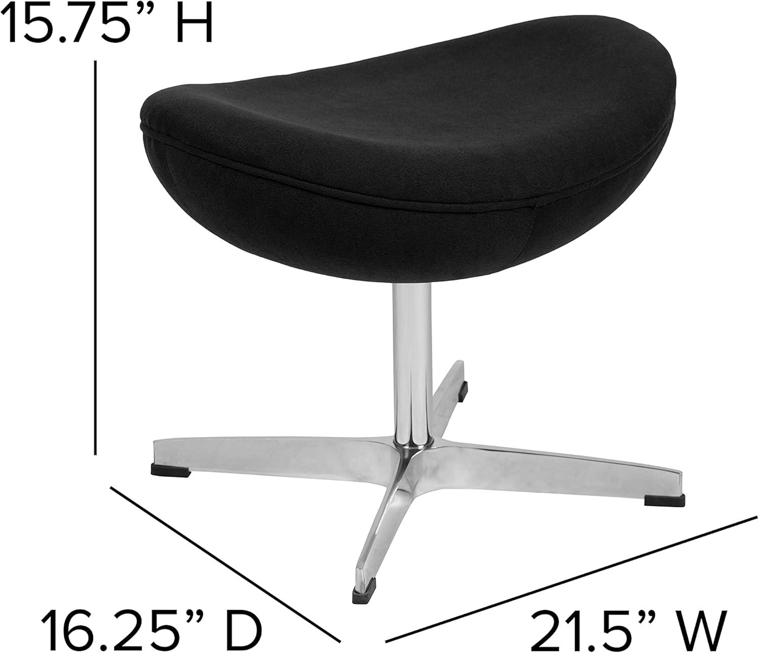 image:imageFlash Furniture Egg Series White LeatherSoft Side Reception ChairBlack Fabric