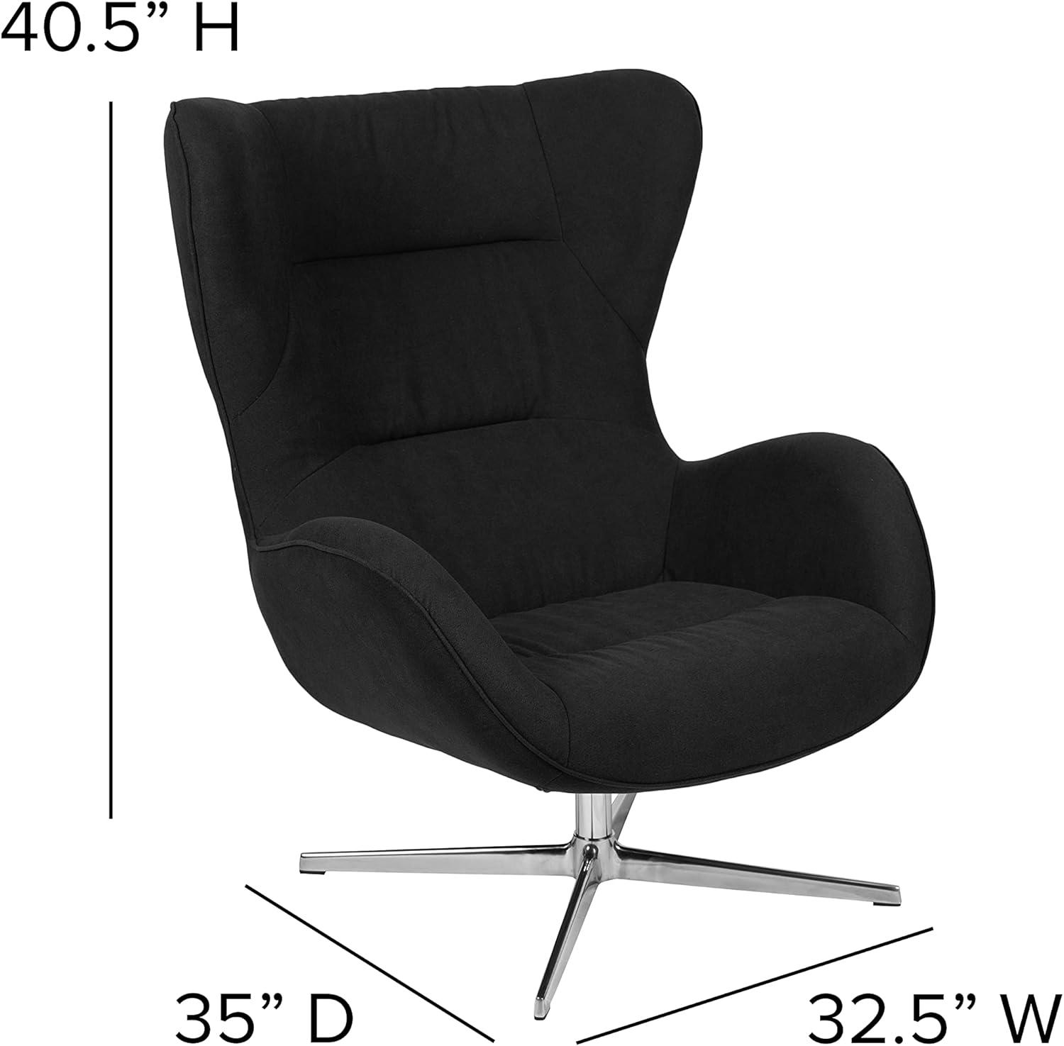 image:imageFlash Furniture Egg Series White LeatherSoft Side Reception ChairBlack Fabric