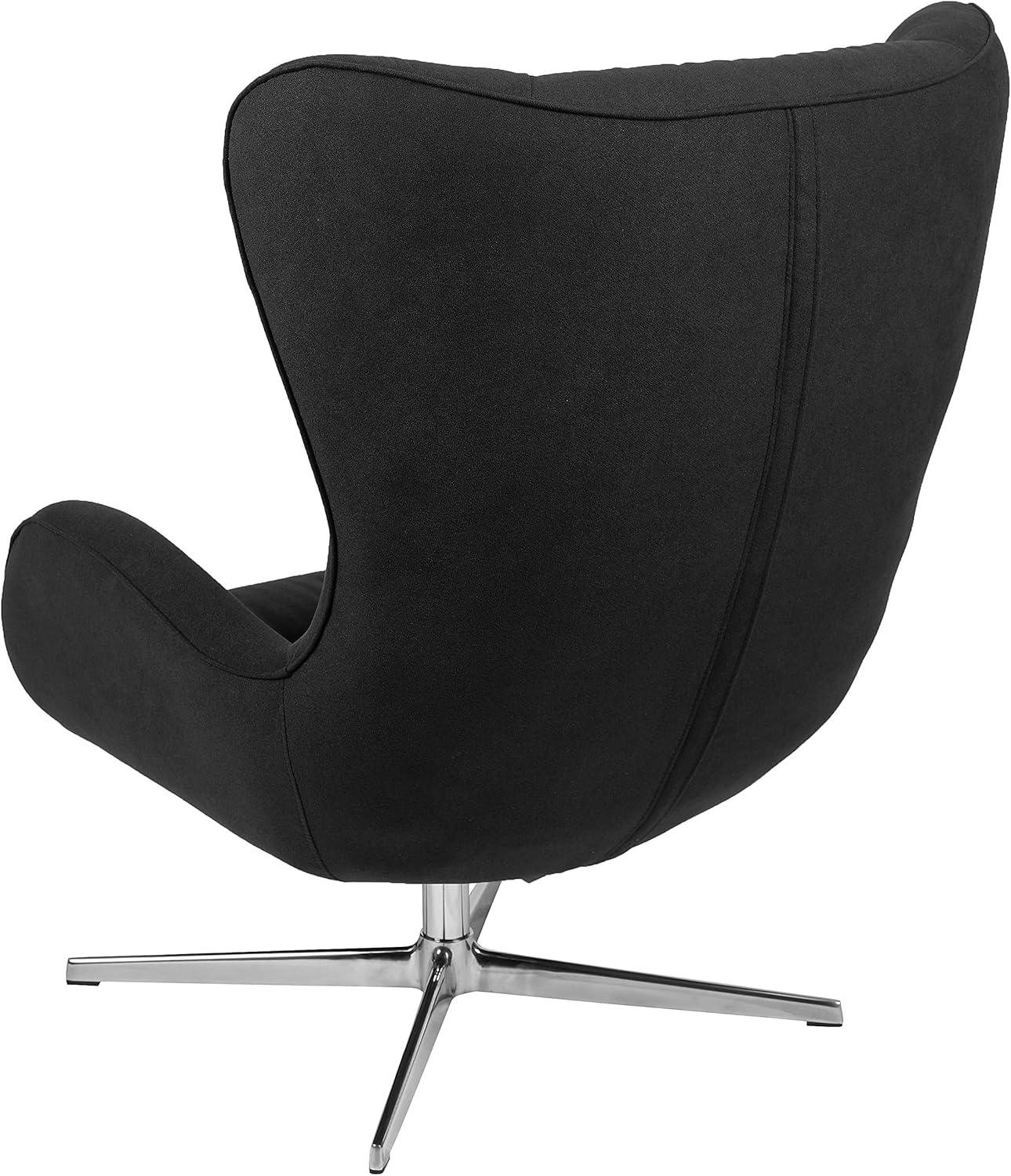 image:imageFlash Furniture Egg Series White LeatherSoft Side Reception ChairBlack Fabric