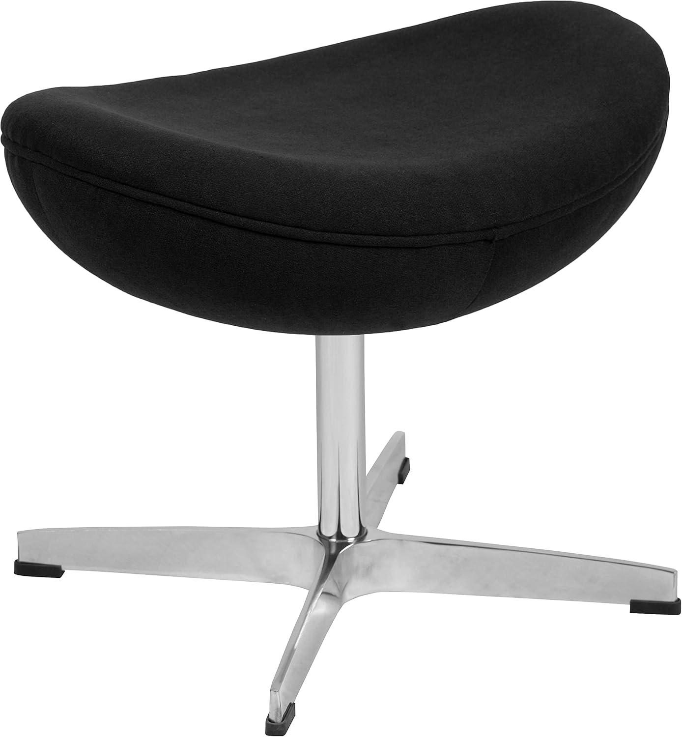 image:imageFlash Furniture Egg Series White LeatherSoft Side Reception ChairBlack Fabric