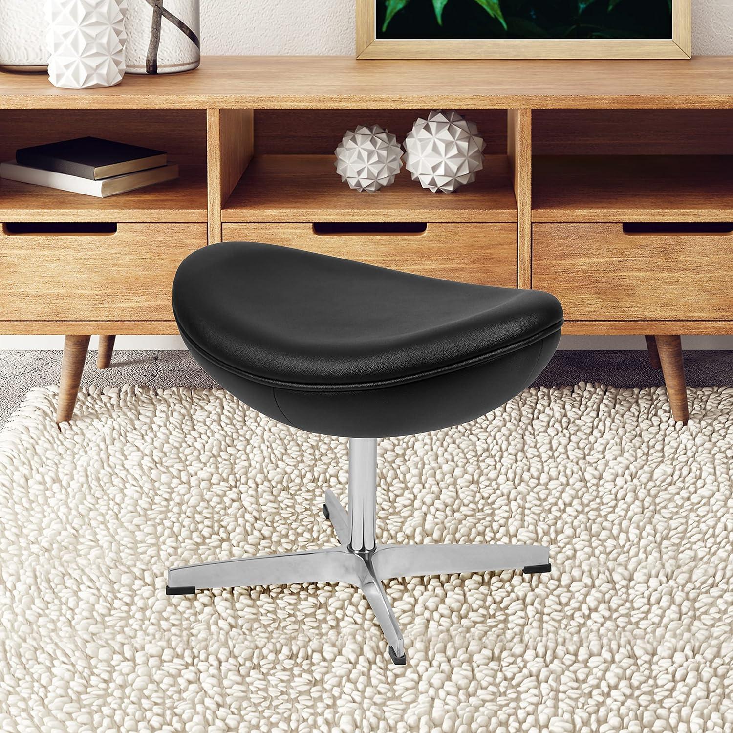 image:imageFlash Furniture Egg Series White LeatherSoft Side Reception ChairBlack Leathersoft