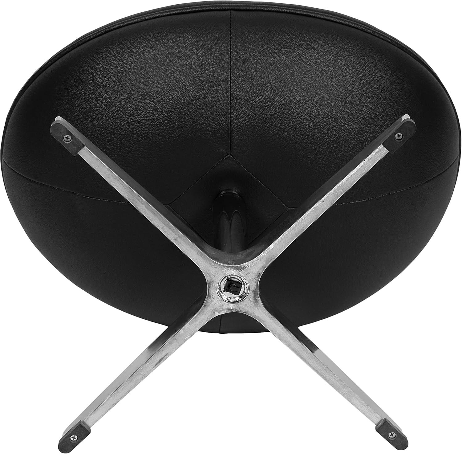 image:imageFlash Furniture Egg Series White LeatherSoft Side Reception ChairBlack Leathersoft