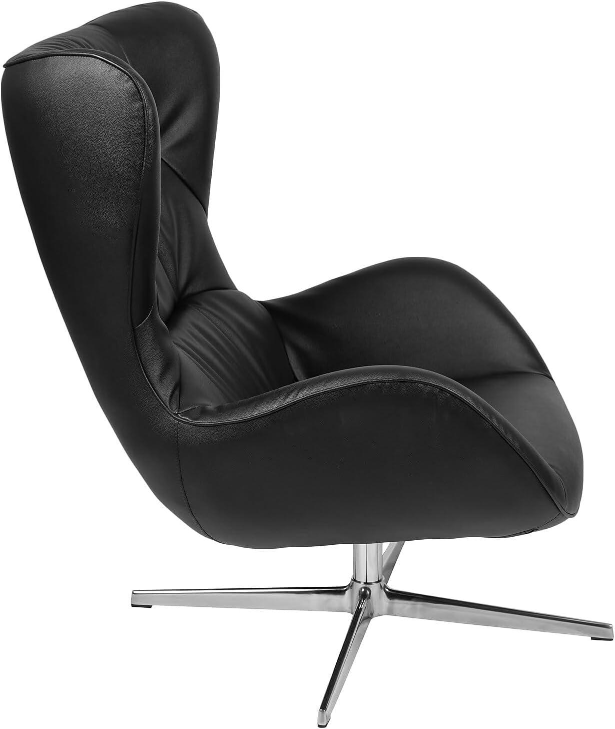 image:imageFlash Furniture Egg Series White LeatherSoft Side Reception ChairBlack Leathersoft