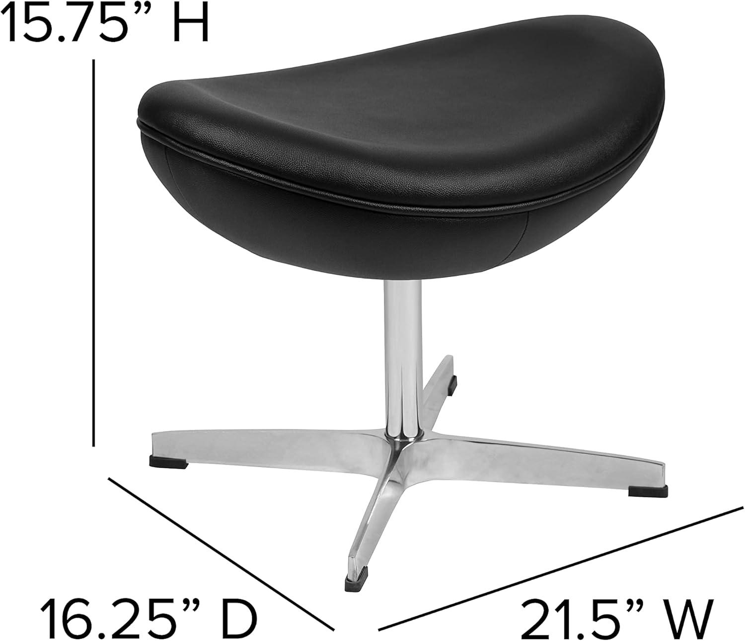 image:imageFlash Furniture Egg Series White LeatherSoft Side Reception ChairBlack Leathersoft
