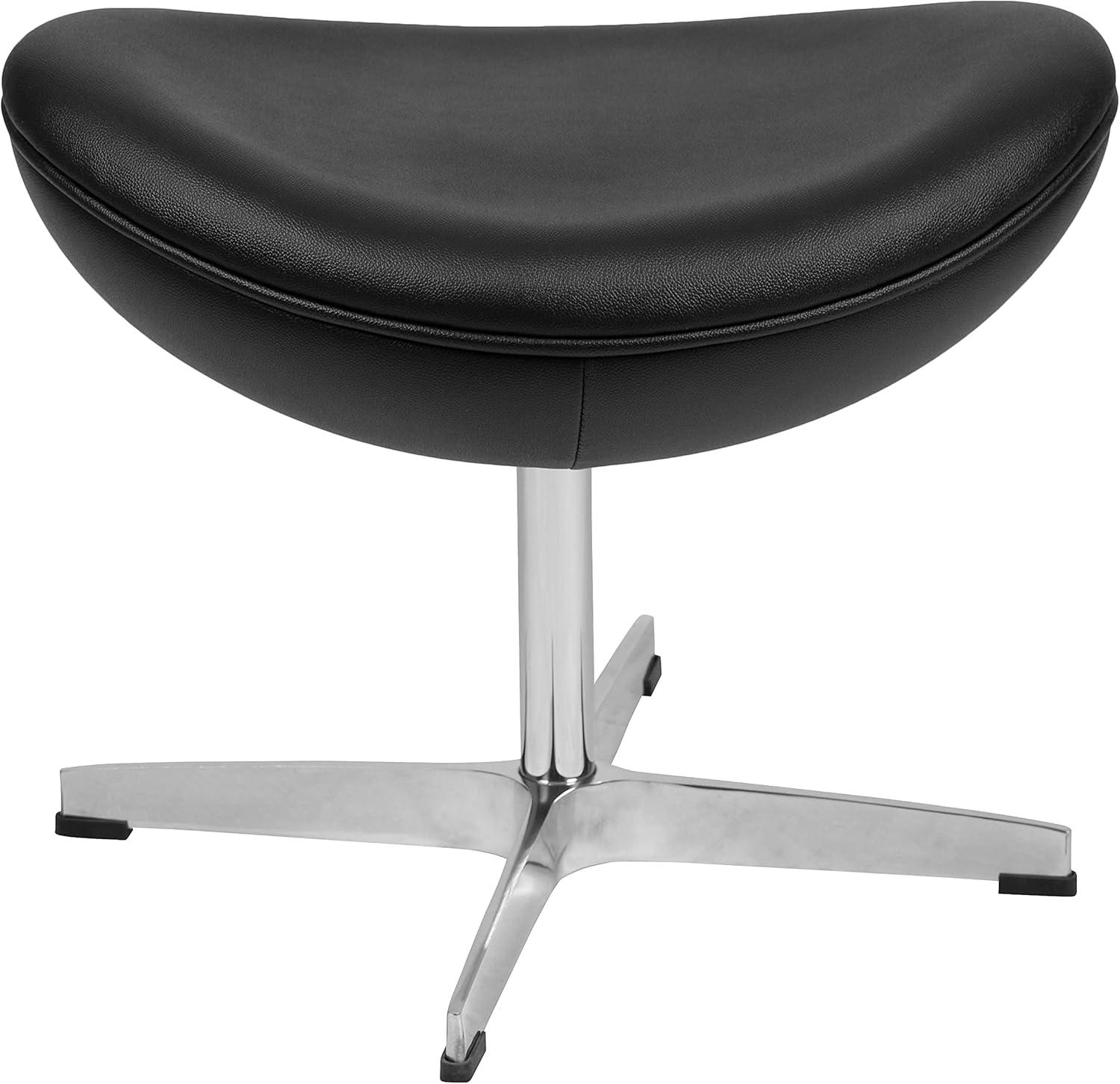 image:imageFlash Furniture Egg Series White LeatherSoft Side Reception ChairBlack Leathersoft