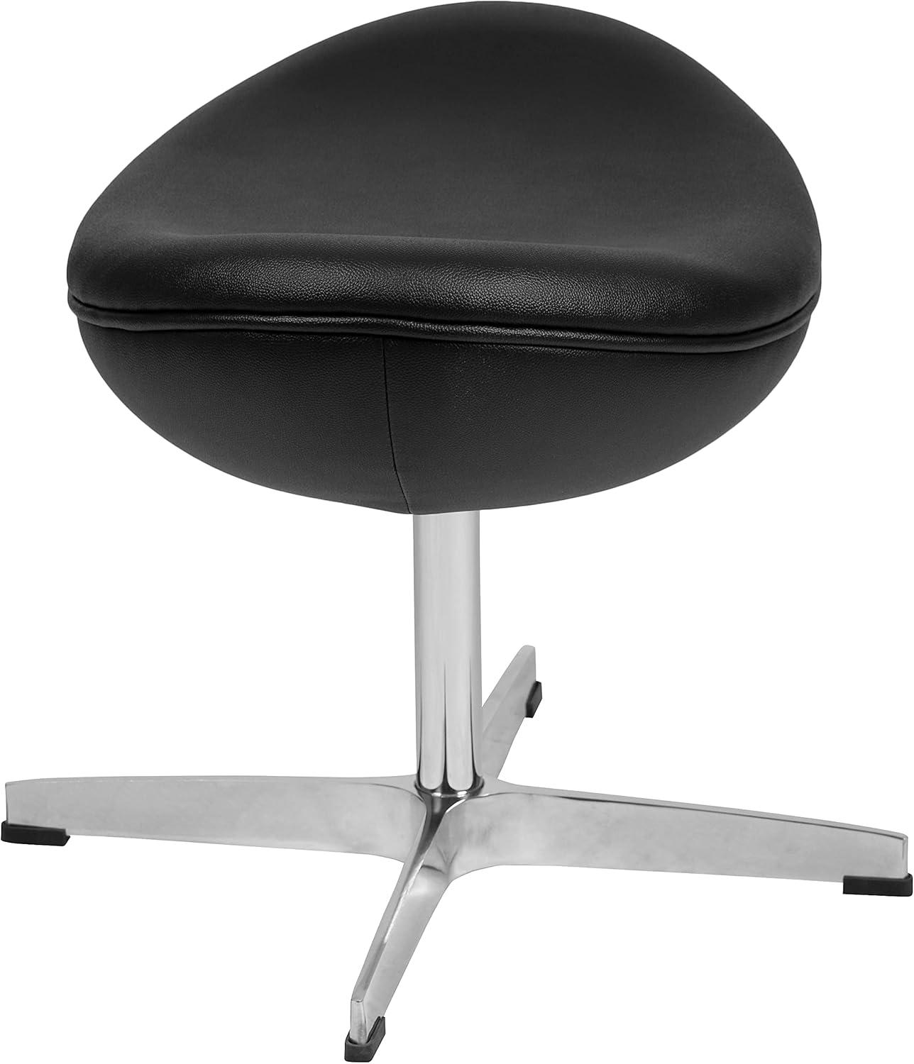 image:imageFlash Furniture Egg Series White LeatherSoft Side Reception ChairBlack Leathersoft