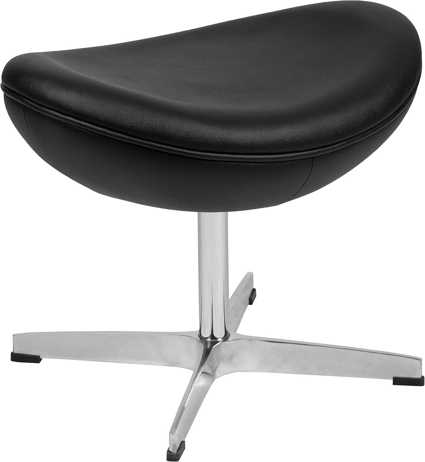 image:imageFlash Furniture Egg Series White LeatherSoft Side Reception ChairBlack Leathersoft
